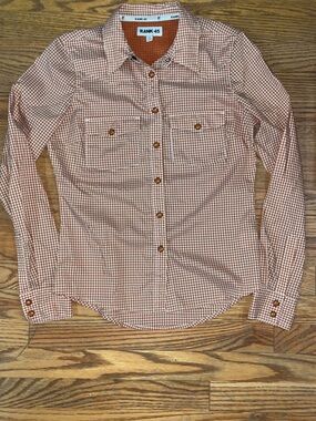 Rank 45 Women's Rust Gingham Button-Up Shirt